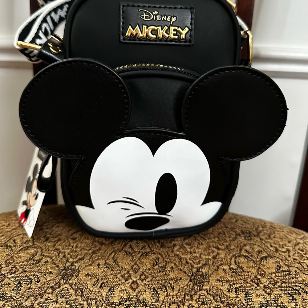 Disney Black and White Mickey Mouse Crossbody Bag